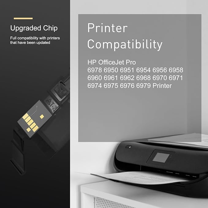 902XL Ink Compatible Ink Cartridge Replacement for 902 XL 902XL (4 Combo Pack) to use with Officejet Pro 6978 6968 6974 6975 6960 Officejet 6951 6954 6956 6958 Printers-DeskLoop Office