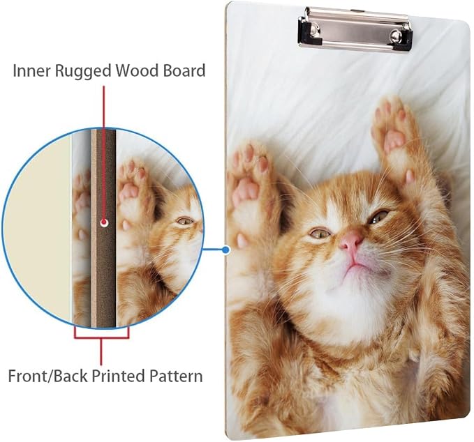 Britimes Clipboard Decorative Office School Hardboard Wood Nursing Clip Board - Image 4