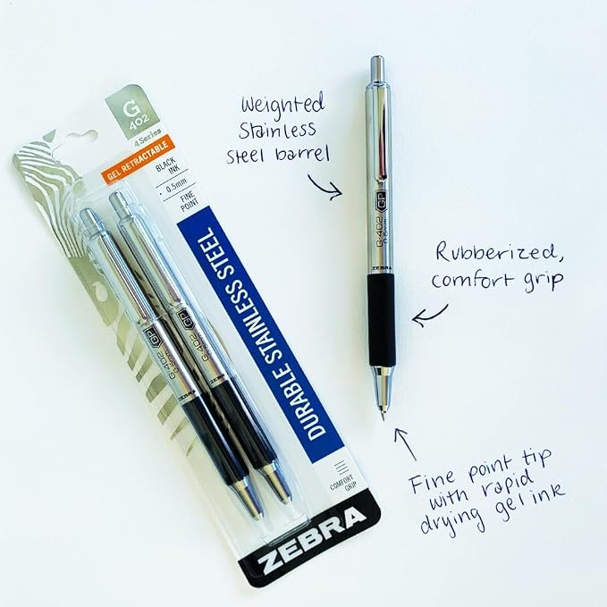 Zebra Pen STEEL G-402 Retractable Gel Pens - Image 7