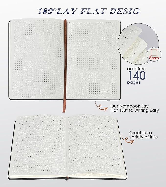 Biuwory Dotted Journal Notebook, 140 Dot Grid Pages, Medium 5.7"×8.3" | A5 - Image 5