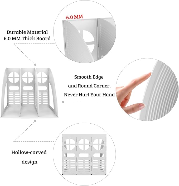 SAYEEC 2Pcs Magazine Holder Plastic File Sorter Binder Holder - Image 3