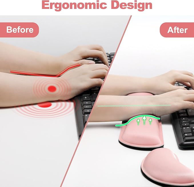 Gimars Upgrade Cleanable PU Leather Keyboard Wrist Pillow Rest Pad, Enlarge - Image 7