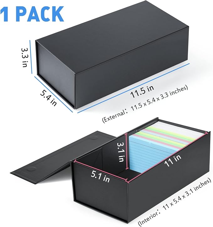 Harhana 3x5 Index Card Holder Card File Box Organizer, Hold 1200 3x5-Inch Flash - Image 3