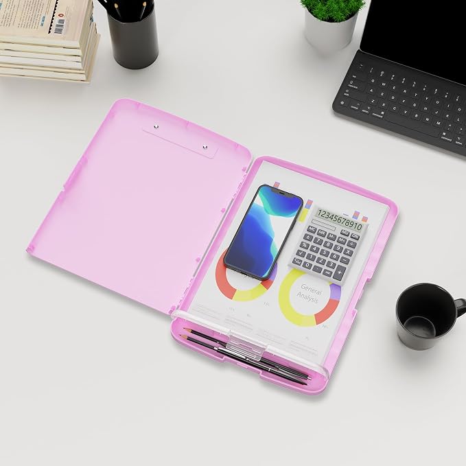 Plastic Clipboard with Storage, 8.5 x 11 Storage Organization Box Side-Opening - Image 6