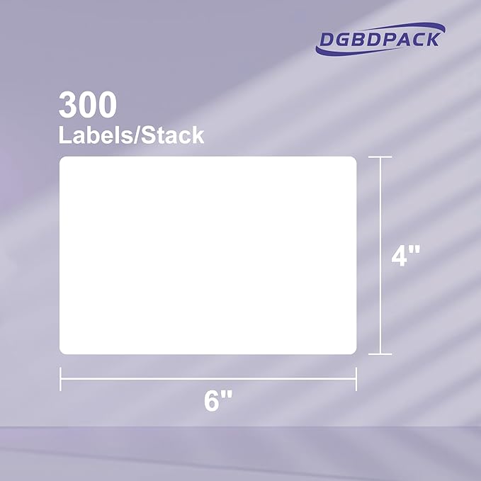 Fanfold Direct Thermal Shipping Labels 4''x6'' 2400 Labels/8 Stacks (300 Pcs per Stack), Compatible with Zebra Rollo Beeprt Printer Ultra Adhesive-DeskLoop Office