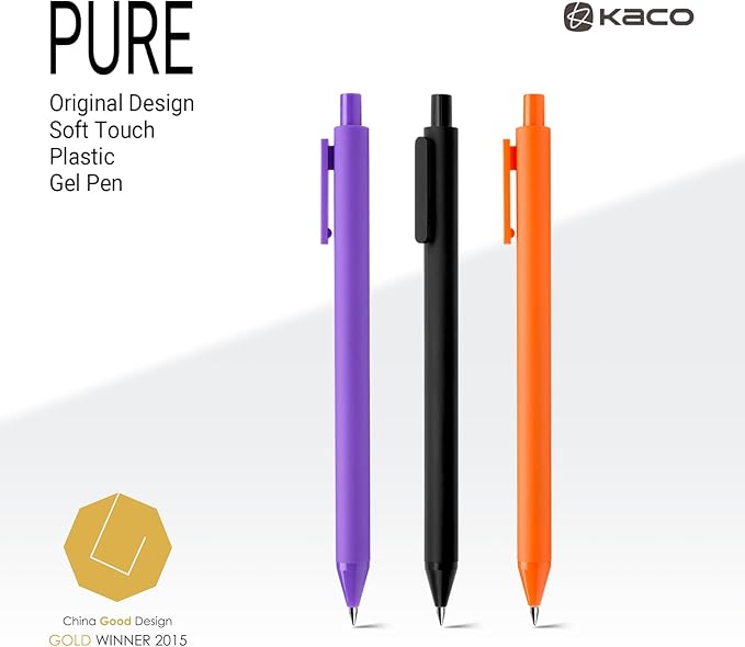 Kaco PURE Colored Gel Pens 0.5mm 20 Pieces Set Colorful Multi-color Ink Fine Point Comfort Grip Quick Drying Pens for Journaling Note Taking-DeskLoop Office