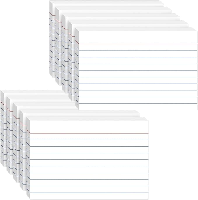 Index Cards 4x6, 400 Sheets, Ruled White Flash Cards by Ciphyfee