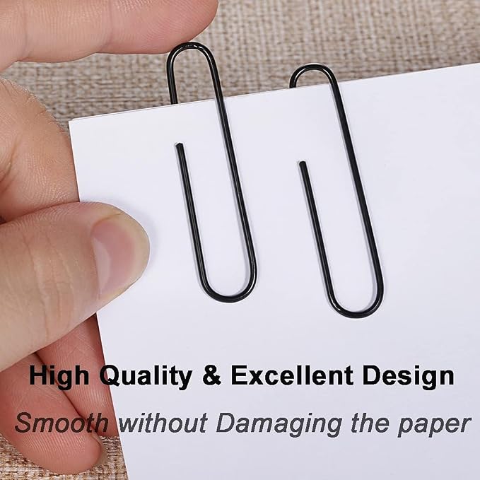 Vinaco Paper Clips Black, 100 Pack Large Paper Clips 2 Inch, Durable & Rust - Image 4