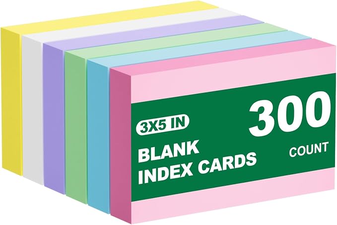 300 Count Blank Index Cards 3x5 Notecards Flashcards by AIFLYAN
