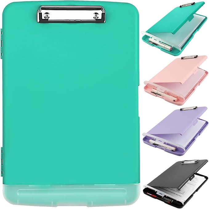 SFLHHDM Clipboard with Storage, Clip Boards 8.5x11, Plastic Clipboards with Pen by SFLHHDM