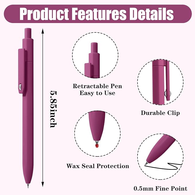Vitoler Black Ink Gel Pens, For Teachers, For Nurses, Quick dry, Liquid Ink - Image 5