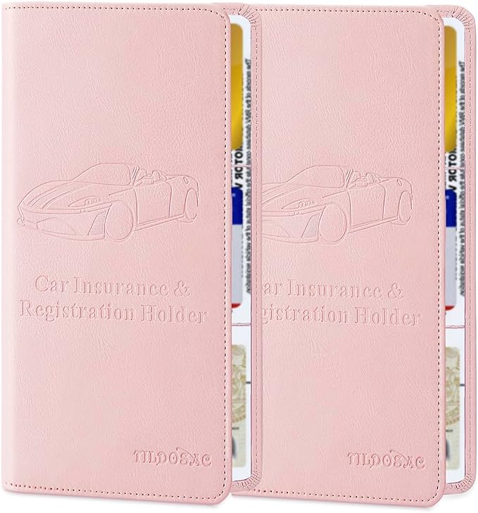 TILDOSAC 2Pack Leather Car Registration and Insurance Card Holder, Car Document by TILDOSAC