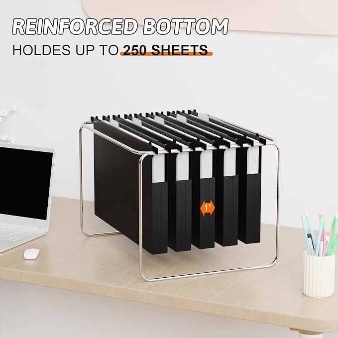 Plastic Legal Size Hanging File Folders, Heavy Duty 1 Inch Expansion, 12 Pack - Image 5