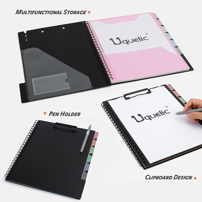 Uquelic Clipboard with Folder Organizer, 12 Pockets Project Organizer - Image 3