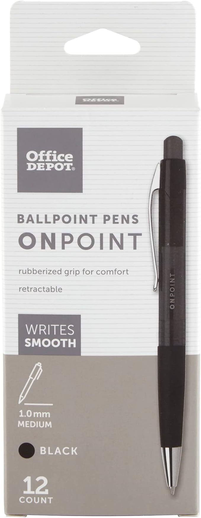 FORAY Office Depot Soft-Grip Retractable Ballpoint Pens, Medium Point, 1.0 mm - Image 2
