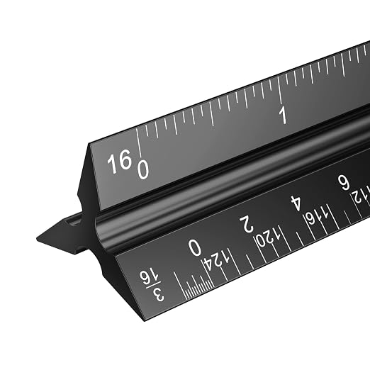 Rena Chris Architectural Scale Ruler: 12" Imperial Aluminum Alloy Metal by RenaChris
