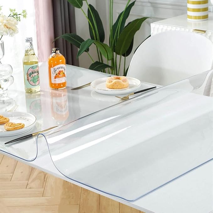 OstepDecor Clear Table Cover Protector 29 x 59 Inch, 1.5mm Thick Plastic Table - Image 2