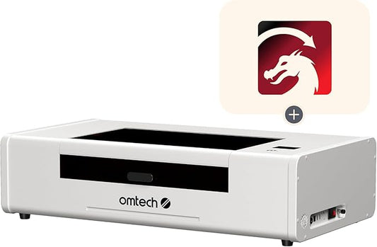 OMTech 55W Polar Lite, Desktop CO2 Laser Engraver and Cutter, 20"x12" Compact Laser Engraving Machine with Built-in Exhaust Fans & 0.5gal Water Tank, Laser Cutting Machine for Wood Acrylic Glass More-DeskLoop Office