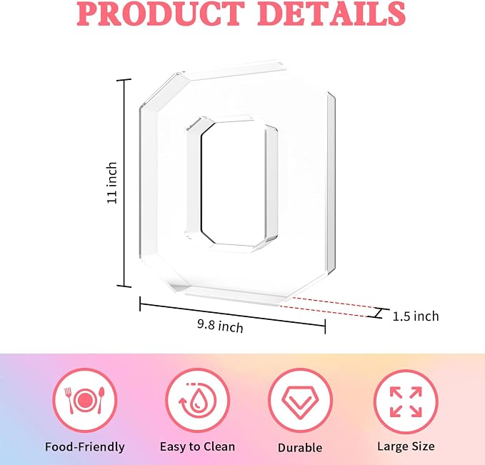 11" Acrylic Number Charcuterie Tray, Fillable Number Charcuterie Box - Image 4