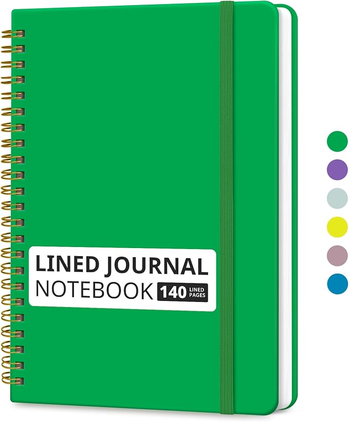 Taja Lined Spiral Journal Notebook by Taja