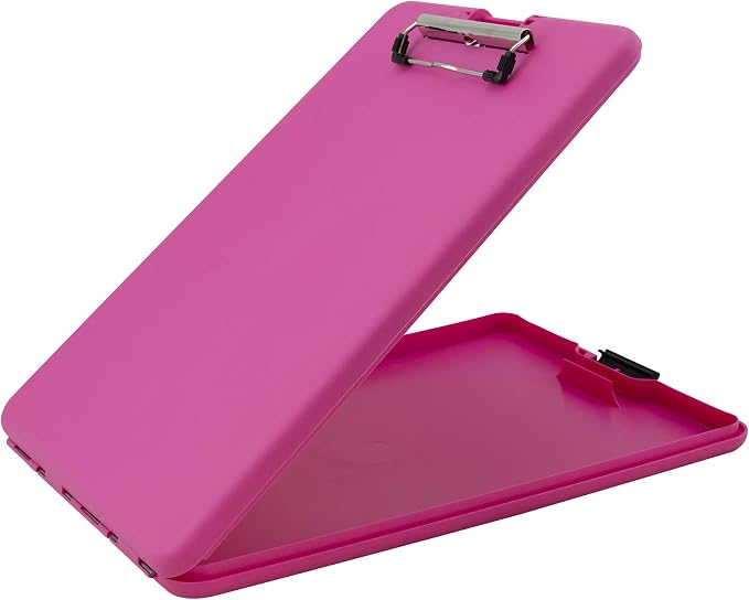 Saunders SlimMate Plastic Storage Clipboard Letter Size Pink, Assembled in USA by Saunders