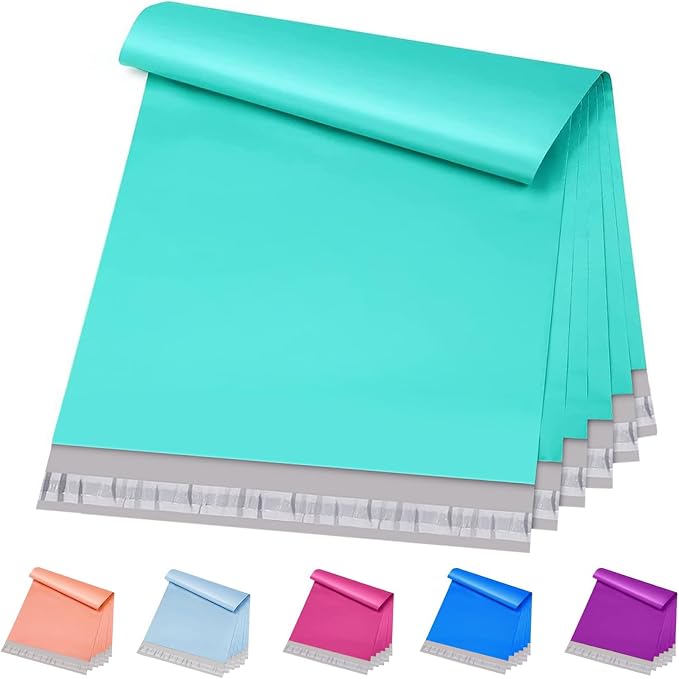 Metronic Poly Mailers 12x15.5 100 Pack Thick Self-Seal Shipping Bags, Teal | by METRONIC