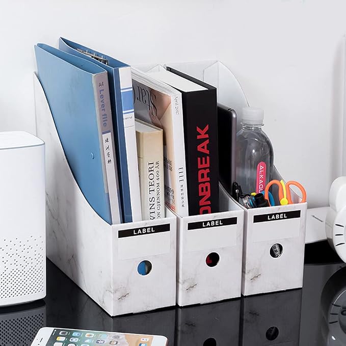 Foldable Desk File Holder Organizer Sturdy Cardboard Magazine Storage Box - Image 3