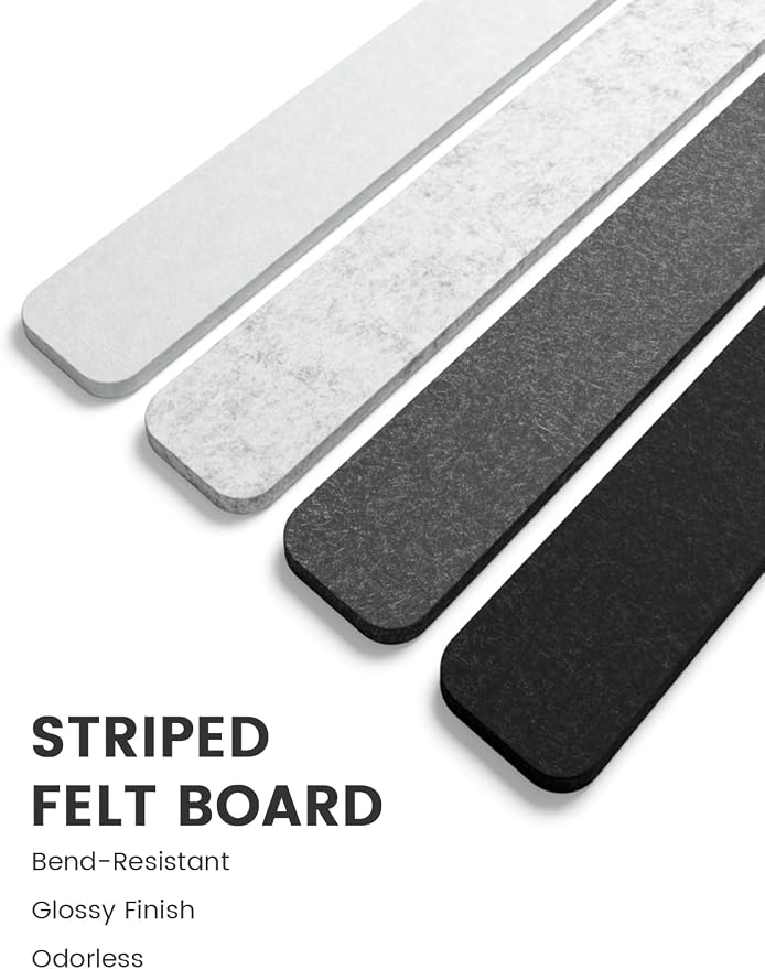 Fluxynara Cork Board Alternative Felt Strip Board 5-Pack 13"x2", Office Pin - Image 3