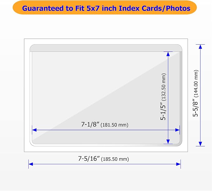 Clear Adhesive 5" x 7" Index Card Pockets - Image 2