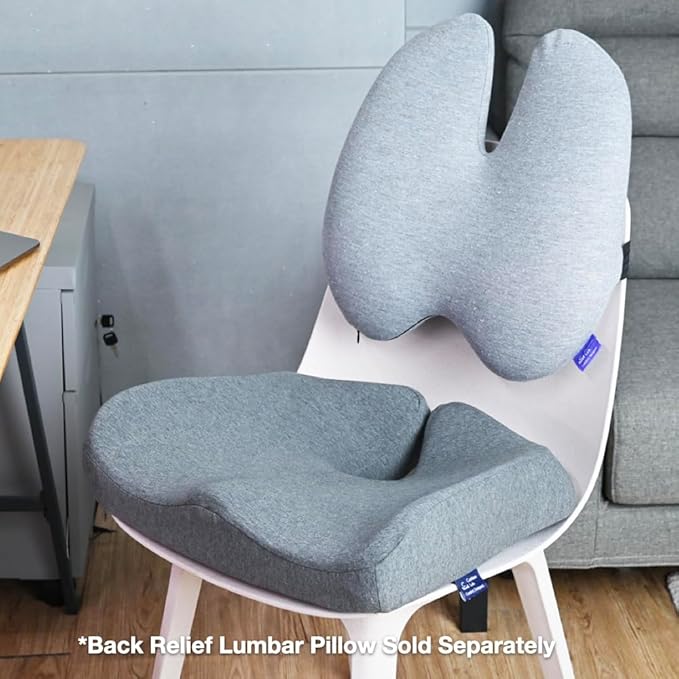 C CUSHION LAB Patented Pressure Relief Seat Cushion for Long Sitting Hours on Office/Home Chair, Car, Wheelchair - Extra-Dense Memory Foam for Hip, Tailbone, Coccyx, Sciatica - Wellness Green-DeskLoop Office