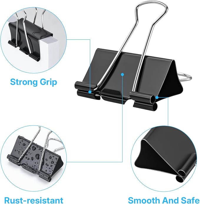 OWLKELA 1.6 Inch Large Binder Clips, and Home Supplies - Image 3