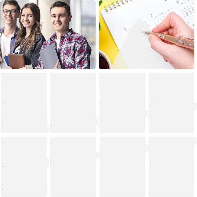 3 Ring Frosted Transparent Binder Dividers, 8 Tab Clear Dividers, A4 Size - Image 7