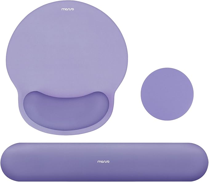 MOSISO Wrist Rest Support for Mouse Pad&Keyboard Set, Circle Curved Ergonomic by MOSISO