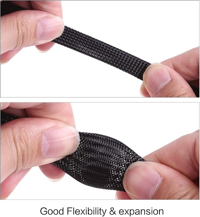Keco 100ft – 1/2 inch PET Expandable Braided Cable Sleeve – Wire Sleeving - Image 5