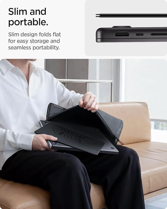 Spigen Slim Fold Portable Laptop Stand Foldable Ergonomic Angle Lift Anti-Slip - Image 5