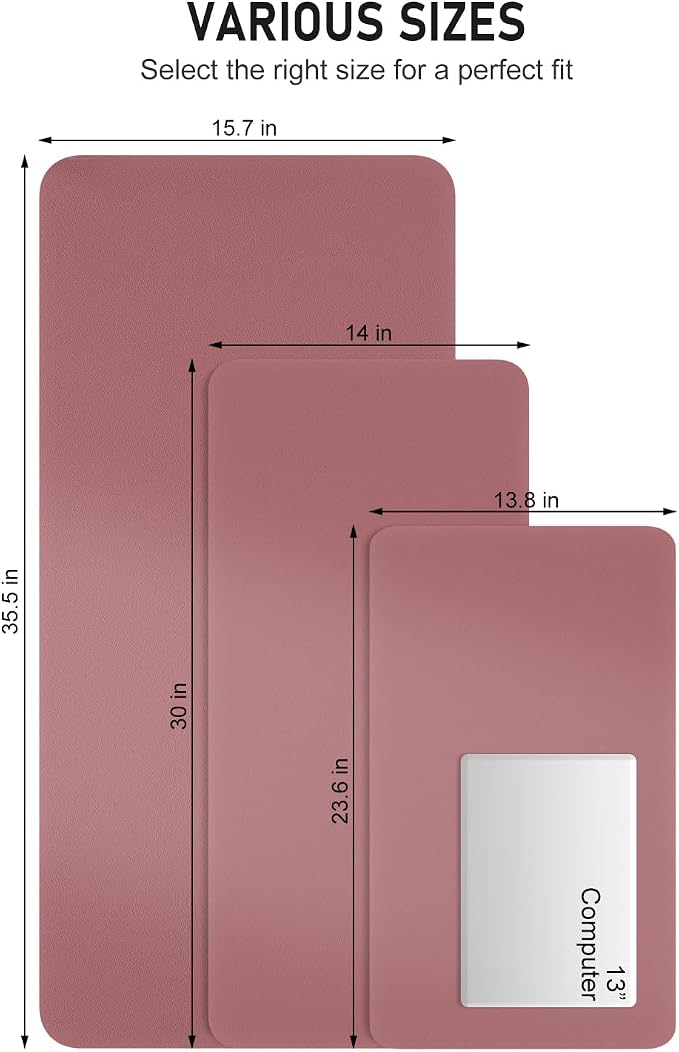 Desk Pad, 23.6" x 13.8" PU Leather Non-Slip Desk Mat Large Mouse Pad - Image 6