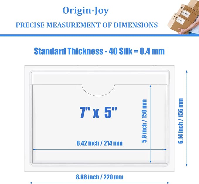 Origin-Joy 60 PCS Self Adhesive Index Card Pockets - Image 2
