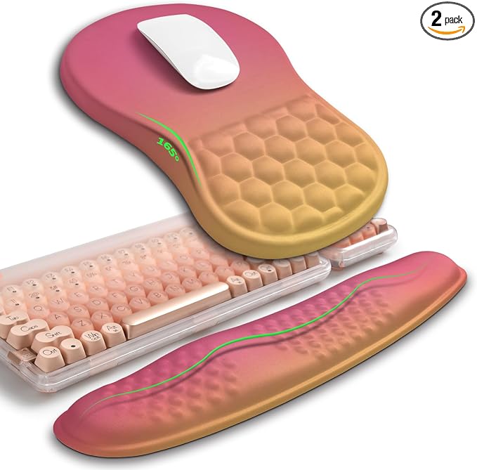 Hokafenle 2in1 Combination, Wave Keyboard Wrist Rest and Ergonomic Curvature by Hokafenle