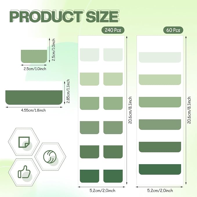 300 Pcs Sticky Index Book Tabs Bible Tabs Gradient Repositionable Page Tab - Image 2