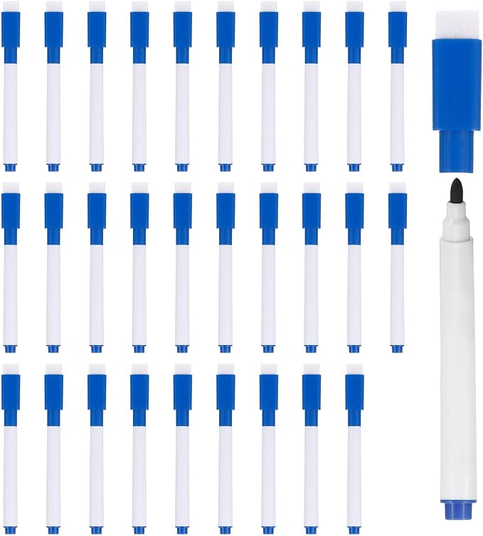PATIKIL Dry Erase Marker Pens, 30 Pack Dark Blue Ink Fine Point Low Odor by PATIKIL