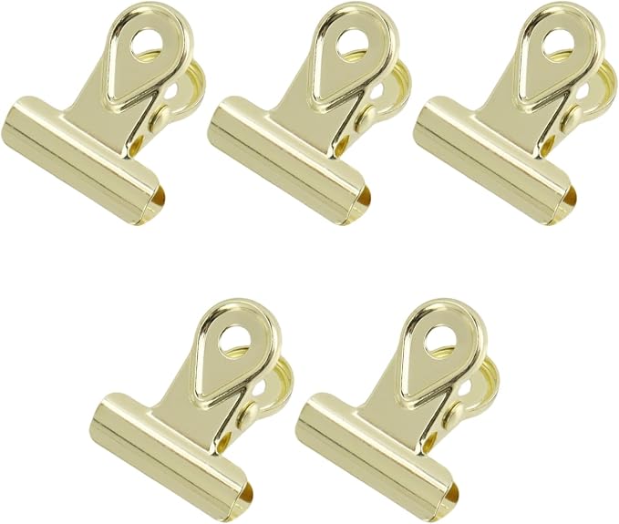 Xiaoyztan Mini Clips, 20mm Wide Gold Bulldog Clips Paper Clip Binder Bull Clip by Welcometoxiaoyztan