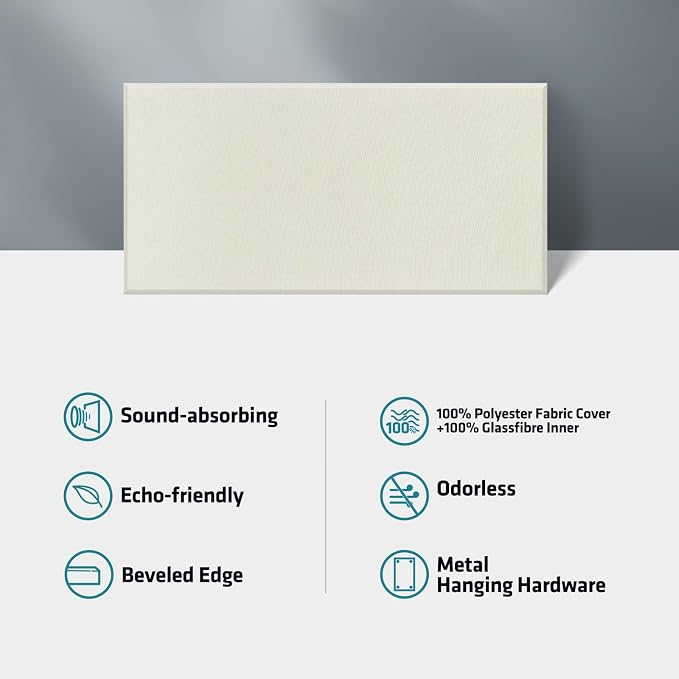 UMIACOUSTICS 4 PCS Acoustic Wall Panels, 2“ Thick 23.6" x 11.8" Fiberglass - Image 5