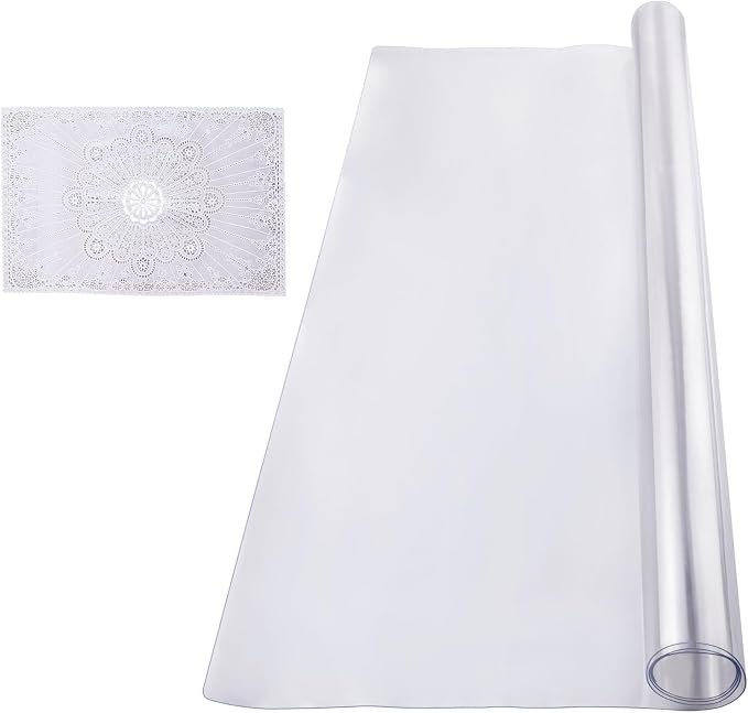 VEVOR Plastic Table Cover, 54 x 54 Inch 1.5 mm Thick Clear Square PVC Desk Mat - Image 9