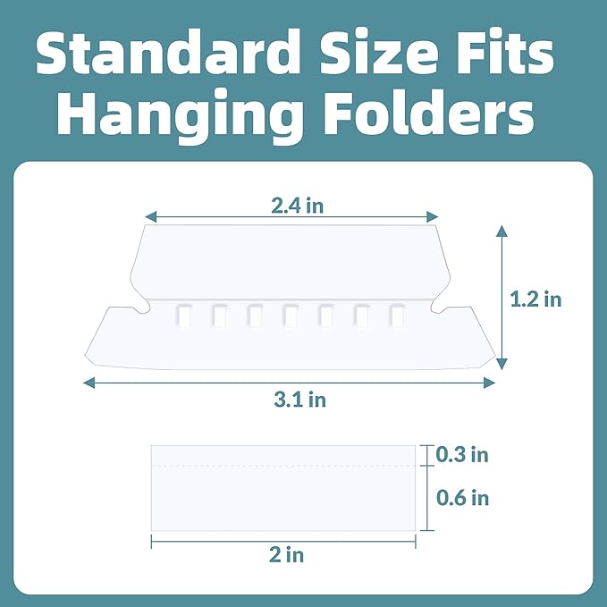 File Folder Tabs, SUNEE 50 Sets Hanging File Folder Labels Tabs and Inserts - Image 5