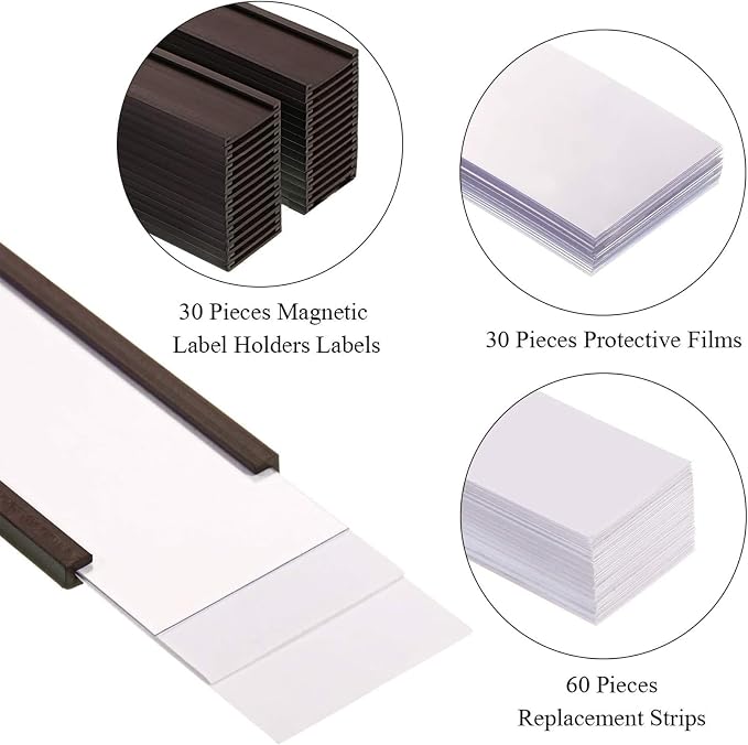 Outus 30 Pcs Magnetic C Channel Magnetic Labels Holders 3 x 0.8 Inch Toolbox - Image 3