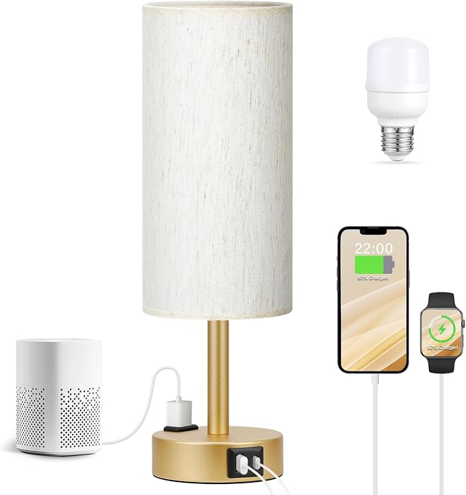 Fenmzee Gold Nightstand Bedroom Lamp - Image 5