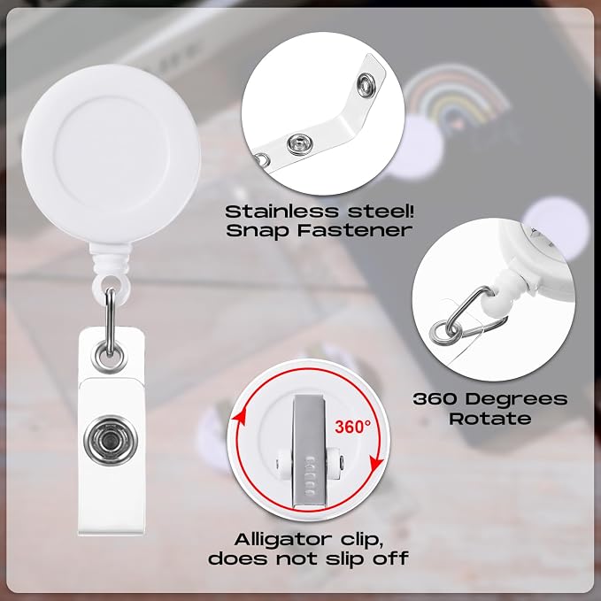 Zonon 50 Pcs Retractable Badge Holder Reels - Image 3