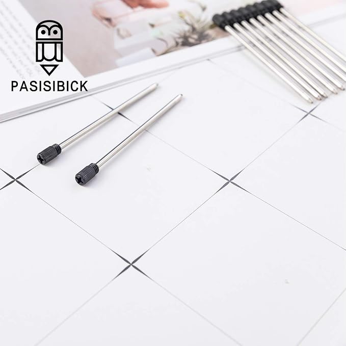 PASISIBICK 2.75'' Black Ink Crystal Pen Refills, Standard D1 Ballpoint Pen - Image 3