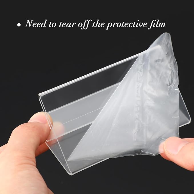 Fulmoon 30 Pcs Mini Acrylic Sign Holder, 2 x 3.5 Inches Small Clear Sign - Image 4