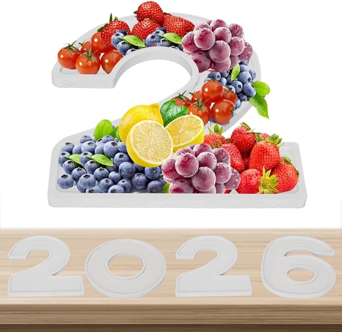 MRPAPA White Fillable Number 2026 Charcuterie Board Set, 2026 Number Serving - Image 5